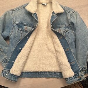 Girls quilted shearling Jean jacket